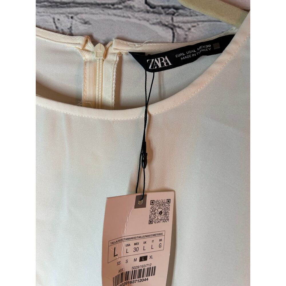 Nwt-Zara- DRAPED FITTED DRESS-Large - Picture 5 of 7